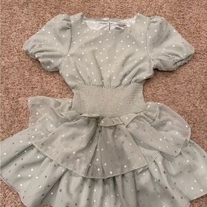 Habitual Silver Polka Dot Dress